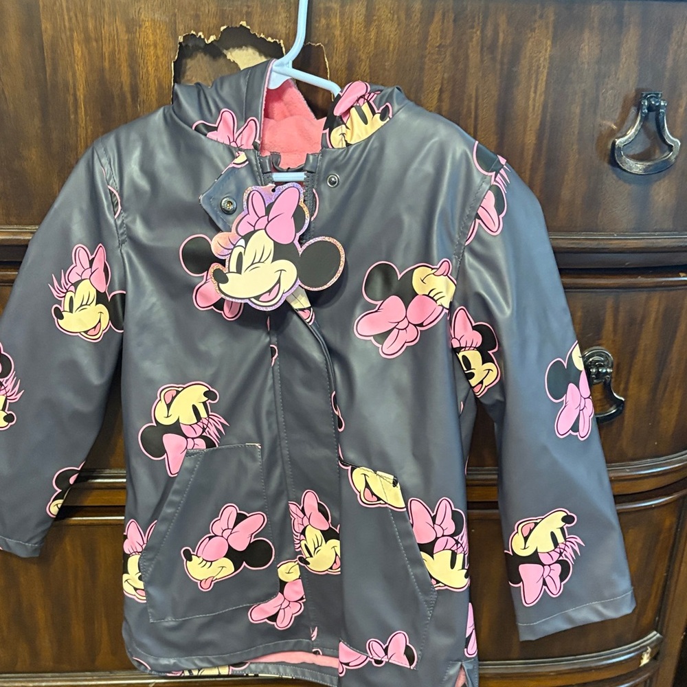 Primark Kids Minnie Mouse Raincoat - Pink and Black